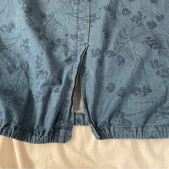 Blue Willi's Sz 40 (US 8, Medium) Denim Floral Maxi Skirt side ties y2k chambray - Picture 6 of 7